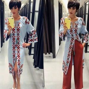 ZARA EMBROIDERED MIDI DRESS WAISTBAND BELT TASSELS